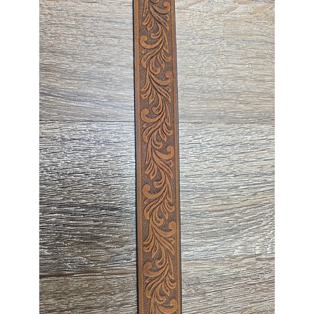 NEW - Tony Lama Leather Belt Little Texas C60119 Youth Size 20 Brown Embossed